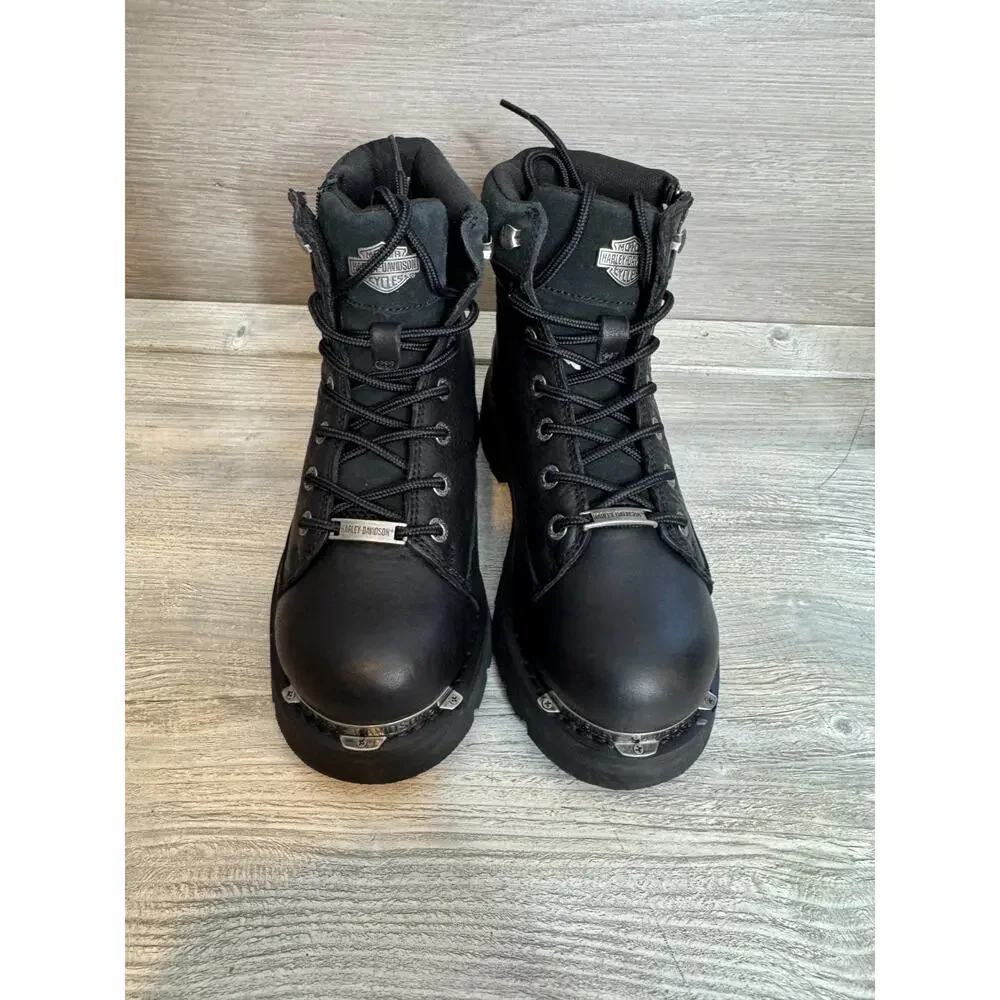 HARLEY-DAVIDSON Men's Chipman Leather Riding Boots Zip Boots Hard Toe Size 8